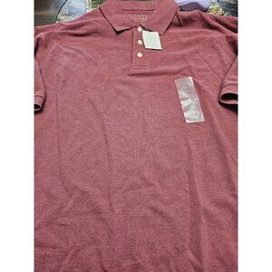 St. John's Bay Red Wine Polo Shirt Men's Size Large NEW Short Sleeve